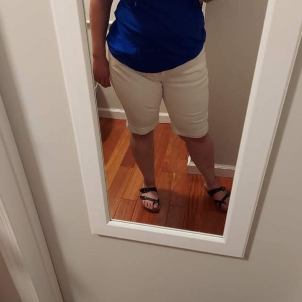 Levi's white denim shorts